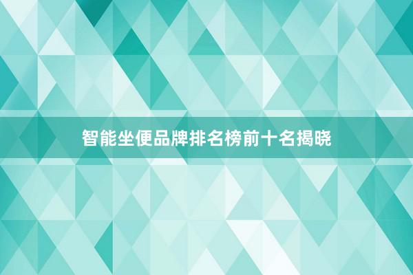 智能坐便品牌排名榜前十名揭晓