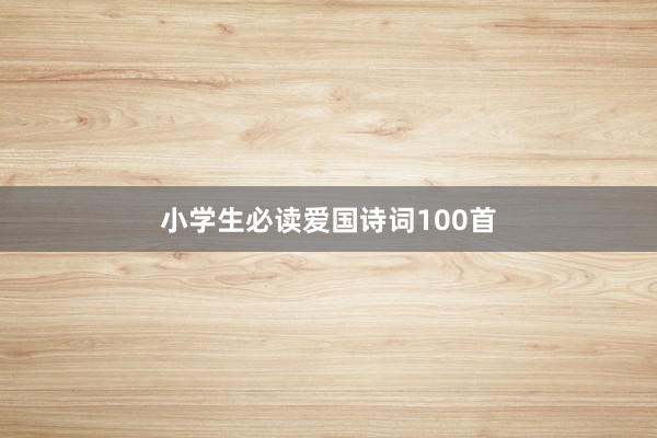 小学生必读爱国诗词100首