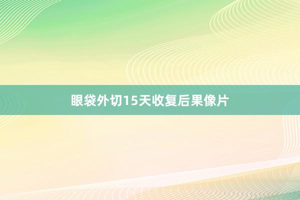 眼袋外切15天收复后果像片